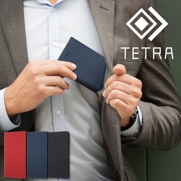 耐衝撃 手帳型レザーケース TETRA サイドマグネット