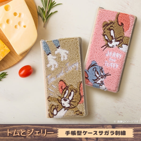 『トムとジェリー』/汎用手帳型ケース FLEX Sサイズ サガラ刺繍