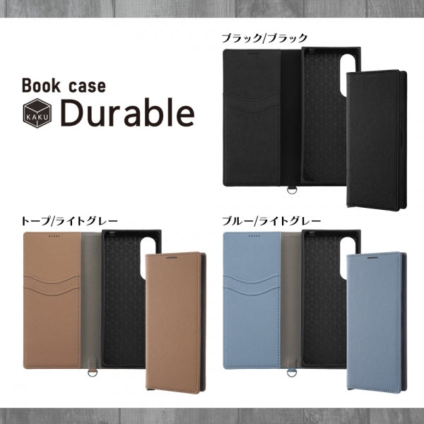 耐衝撃 手帳型レザーケース KAKU Durable